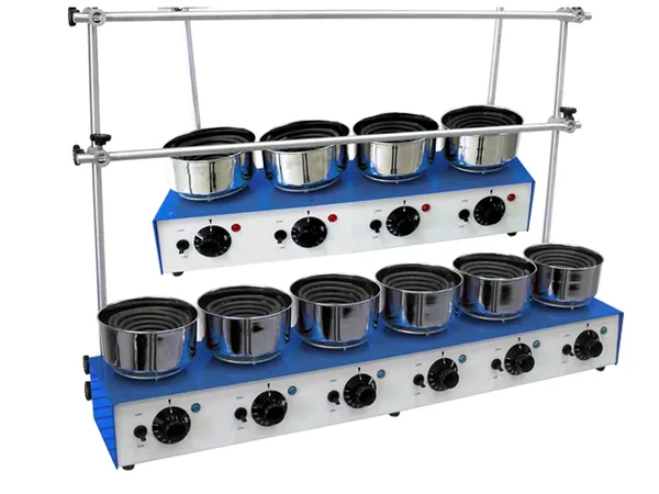 Multi-position heating bench for Kjeldahl apparatus